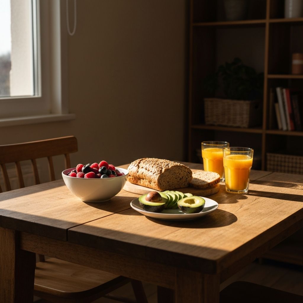 Спокойна домашна обстановка с здравословна храна